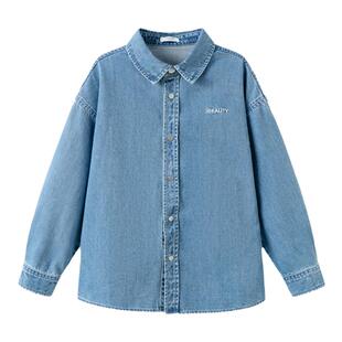 巴拉巴拉男童牛仔衬衫儿童纯棉薄款外套大童衬衣男孩春秋新款童装