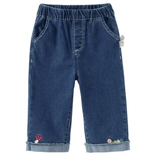 戴维贝拉儿童牛仔裤女童2026新款直筒裤女宝宝裤子春秋阔腿裤长裤