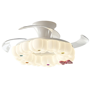 2026新款创意风现代简约儿童房间风扇灯法式奶油风餐厅灯全屋灯具