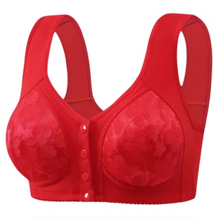 妈妈本命年舒适内衣内裤套装红色女大码前扣文胸2026马年鸿运吉祥
