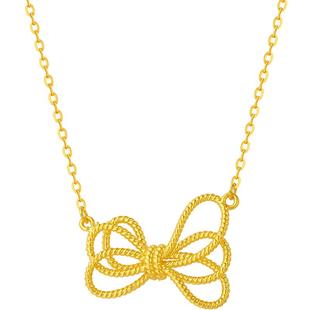 明牌珠宝古法黄金项链 足金千千结女链黄金绳结造型套链AFB0228