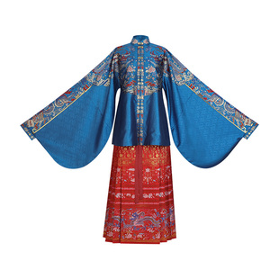 【重回汉唐揽明月】原创竖领对襟袄马面裙套装红色明制汉服女款