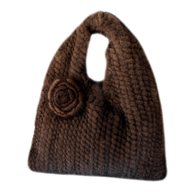 25年新款水貂编织三角手腕包包女