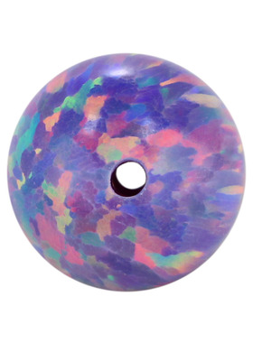 全孔圆珠紫色粉彩欧泊石欧珀裸石 球形珠子合成澳宝通孔OP38