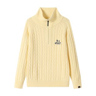 Dangerouspeople薛之谦dsp提花立领针织衫秋季落肩宽松百搭潮毛衣