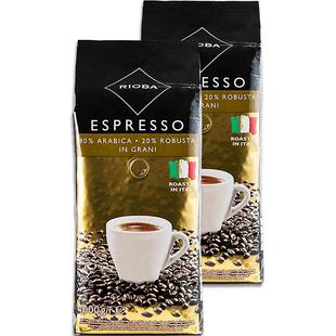 麦德龙RIOBA瑞吧意式金装咖啡豆1kgx2袋烘焙口粮豆