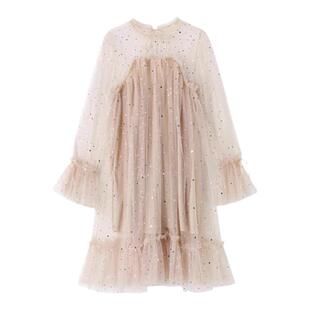 连衣裙2024秋季新款气质名媛温柔甜美宽松纱网仙女裙高级感小礼服