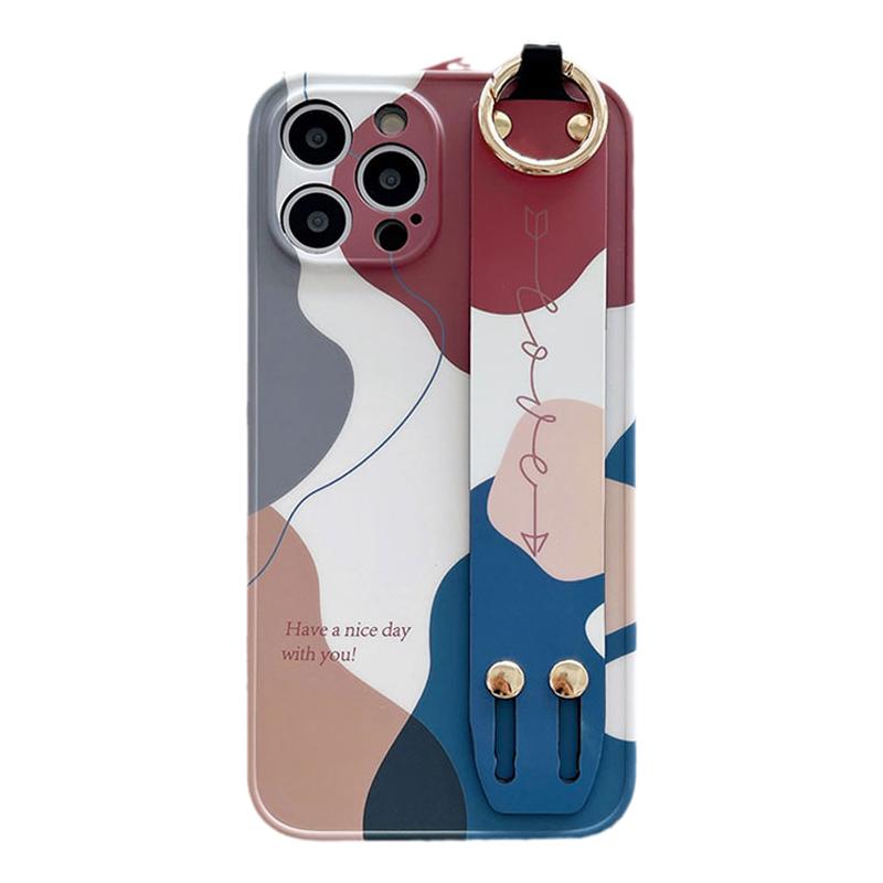隐形支架iPhone15ProMax手机壳新款磨砂14Pro高级感13手环12腕带11手环潮牌防摔个性时尚背带保护套in