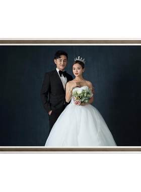 高端婚纱照全家福相框挂墙定制