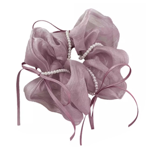 美貌萦绕~珍珠蝴蝶结大肠发圈头绳女气质扎头发皮筋2025新款头花