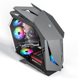 撒哈拉神兽D910M异形电脑机箱外壳透明全透小型matx主机箱台式机