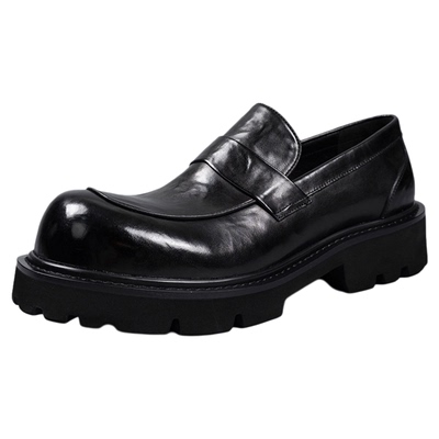 英伦风大头皮鞋男款一脚蹬