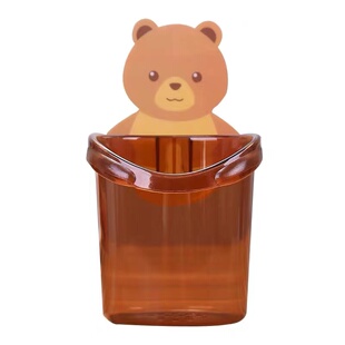 小熊牙刷架情侣牙刷杯置物架卫生间沥水浴室放牙刷免打孔洗漱杯