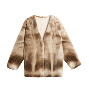 TOFOD 大理石 稀有貂 SAGA天然本色水貂皮草大衣ROW风高级外套