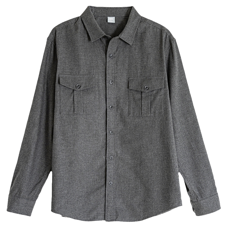 爸爸衬衫长袖中年纯棉秋装中老年人男装老爸春秋衬衣爷爷老人衣服