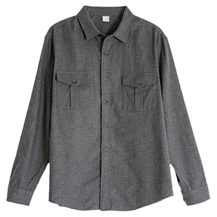 爸爸衬衫长袖中年纯棉秋装中老年人男装老爸春秋衬衣爷爷老人衣服