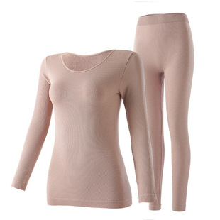 保暖内衣女毛圈中厚棉毛衫纯棉毛巾绒打底衫美体套装秋衣秋裤V领