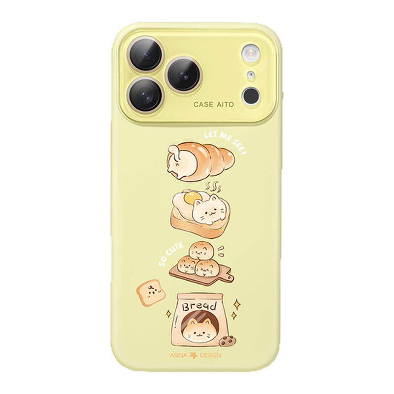猫咪与面包适用苹果秒变17promax手机壳iphone16新款保护套14高级感Ao6液态硅胶女可爱15pro全包镜头13大视窗