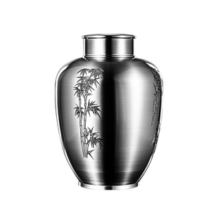 容山堂茗趣茶叶罐纯锡特大号金属密封茶叶储存罐普洱茶饼桶收纳盒