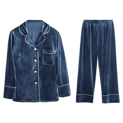 金丝绒睡衣女天鹅绒大码家居服