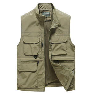 春上新速干马甲男士立领坎肩背心春秋潮流时尚显瘦宽松马夹外套新