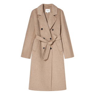 COVERINS苏力羊驼羊毛双面呢大衣外套女长款冬经典版CC34580080