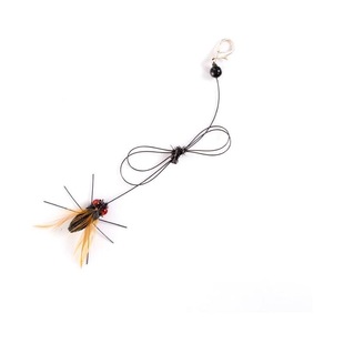 新款仿真昆虫猫咪逗猫棒替换头小飞虫苍蝇长绳羽毛狩猎猫咪玩具