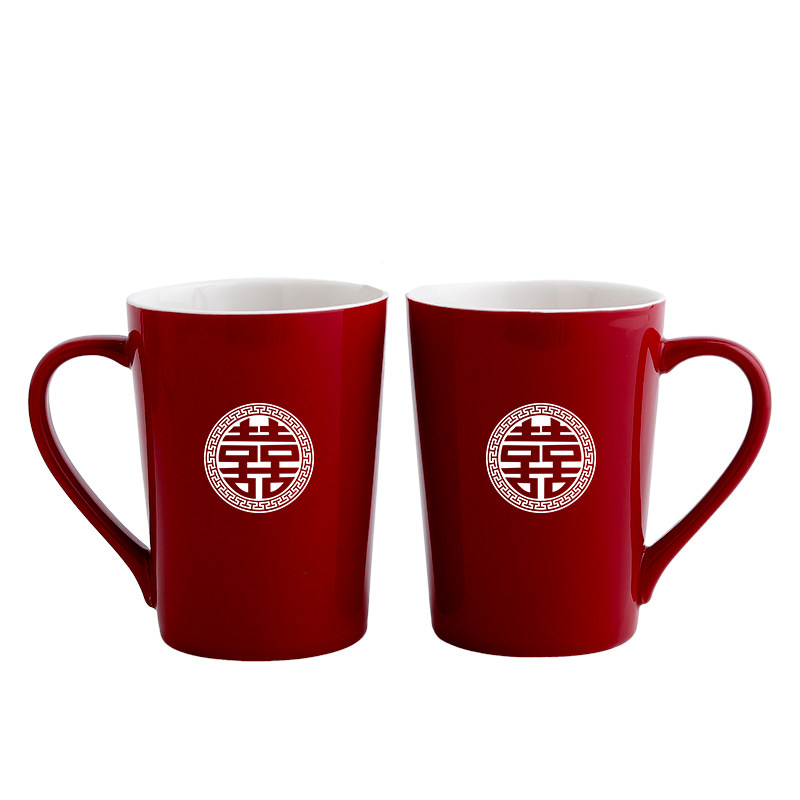 结婚洗漱杯红色刷口杯定制刻字