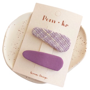 新款韩版碎花布艺BB夹儿童卡其色百搭手工少女刘海碎发夹时尚头饰