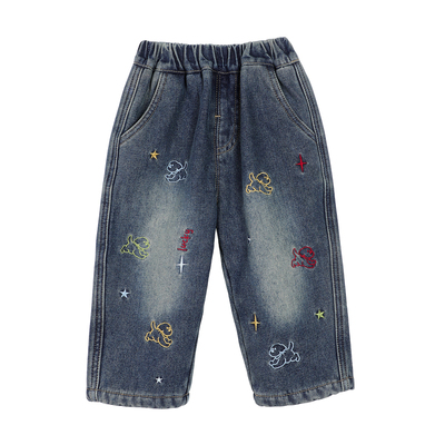 小O爸男婴童宝宝加绒牛仔裤冬季加厚男童2025新款婴儿a类外穿裤子