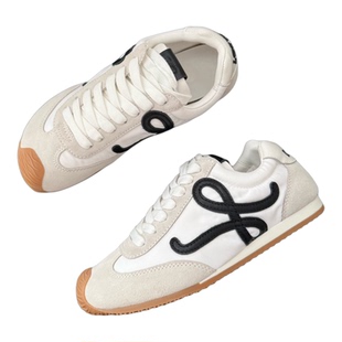 高版真皮 罗家 阿甘鞋女德训鞋复古轻便百搭软底运动小白鞋华夫鞋