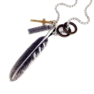 日系项链男潮余文乐同款嘻哈复古羽毛小众挂件百搭简约ins女配饰