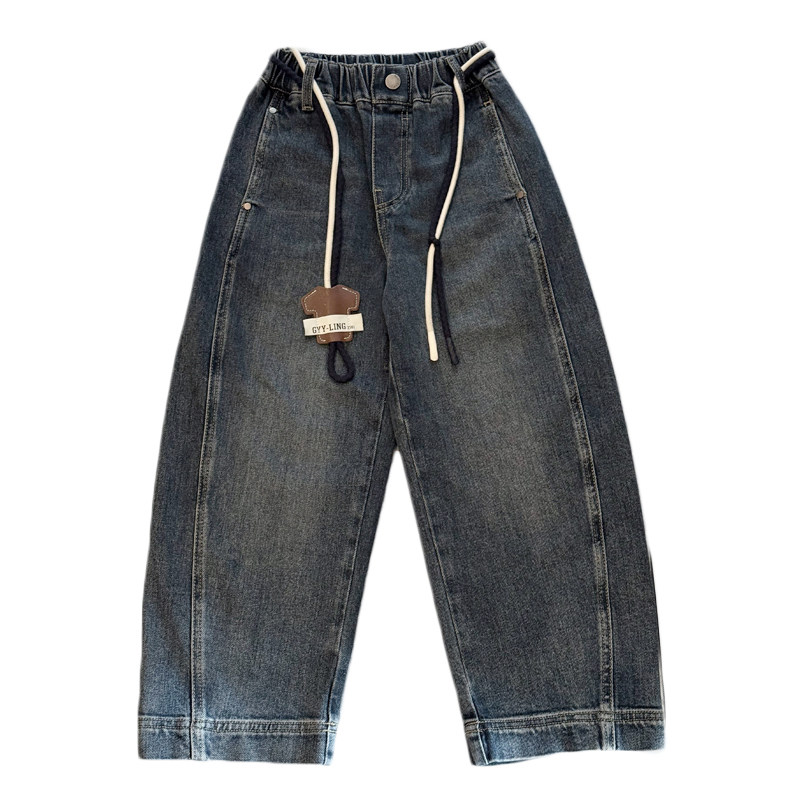 凯文家童装2025年秋季品男童中大童韩版水洗做旧儿童休闲牛仔裤