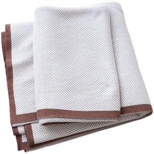 轻奢纯棉毛毯客厅午睡沙发毯盖毯床尾巾办公室飞机头等舱航空毯子