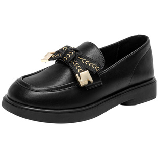 大东女鞋乐福鞋2026春季新款百搭一脚蹬小皮鞋蝴蝶结通勤女单鞋