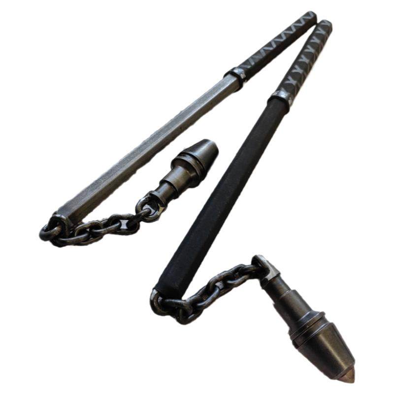 手工实战实心纯钢大连枷大威力防身哨子棍安防户外车载破窗打狗棍