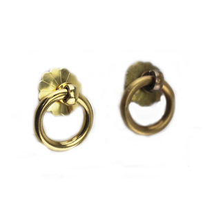 圆环把手仿古中药橱柜抽屉纯黄铜环拉手扣环古典拉手家具小拉环