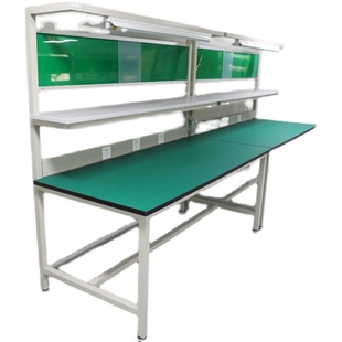 工业防静电工作台带灯插座流水线操作台双层车间装配实验维修检验