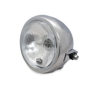 雷镖牌摩托车圆形CG125一代大灯圆灯复古改装电镀亮黑前车灯总成