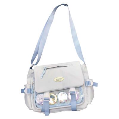 凡班透明吧唧单肩斜挎娃包痛包