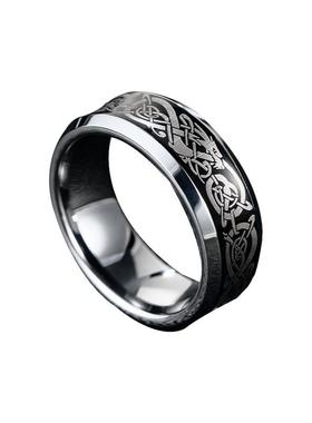 赤月男士钨合金龙年戒指