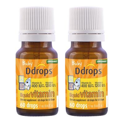Ddrops滴卓思婴幼儿AD滴剂维生素d3宝宝补钙vd3婴儿ad400IU*2