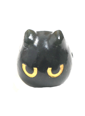 天然和田玉小黑猫吊坠项链diy