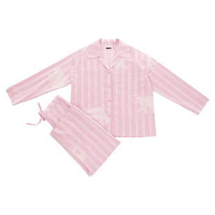 tbh野兽派家居天丝棉条纹家居服套装女四季男士可外穿情侣睡衣