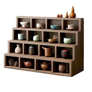 桌面博古架茶杯架杯子收纳架置物架多宝阁茶具茶壶架紫砂壶摆放架