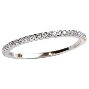 情侣素圈戒指女玫瑰金合成锆石装饰小指尾戒排钻细指环轻奢高级感