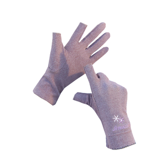 手套女冬开车骑车写字保暖弹力韩版可爱户外骑行触屏薄款秋露二指