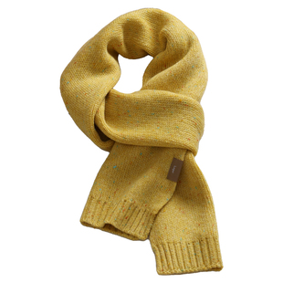 盈妹璀璨星漫丨彩色针织点子纱围巾毛线针织围脖蓝色韩系氛围感冬