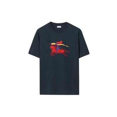 马术骑士徽标棉质T恤衫BURBERRY