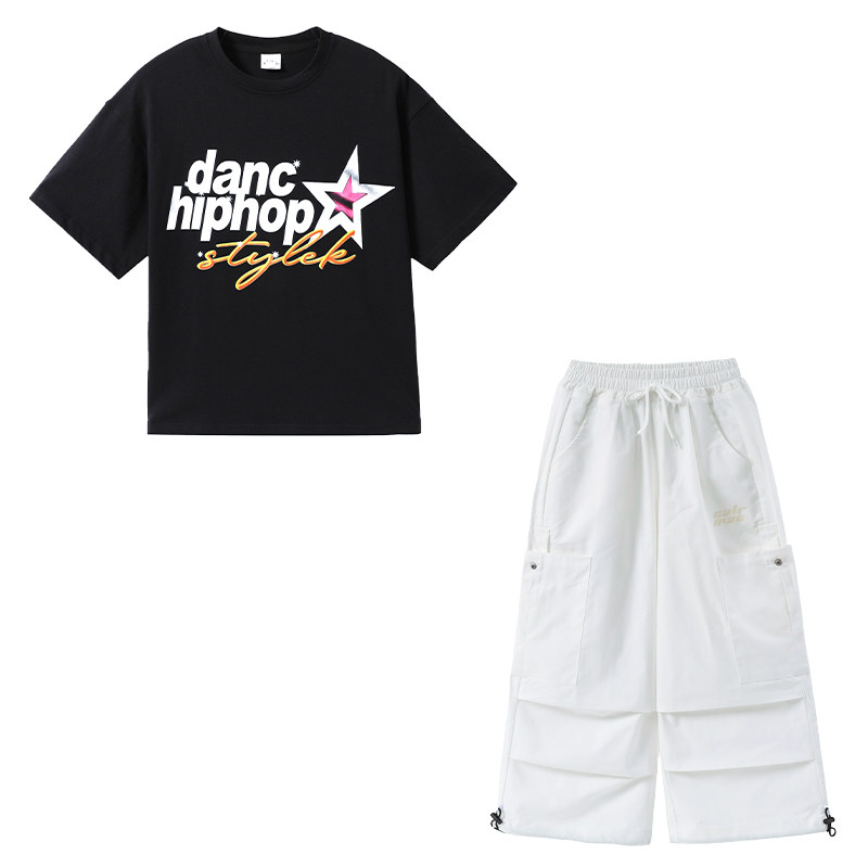 儿童街舞演出服男女孩嘻哈宽松
